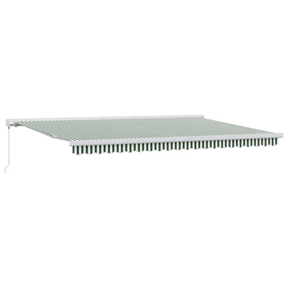 vidaXL Auvent rétractable Vert et blanc 500 x 300 cm Tissu et métal