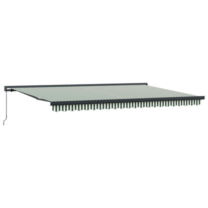vidaXL Store banne rétractable Vert et blanc 500 x 300 cm Tissu et métal