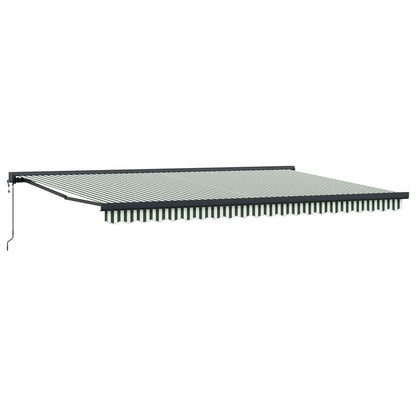 vidaXL Auvent rétractable vert et blanc 500 x 300 cm Tissu, Métal