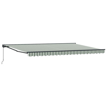 vidaXL Einziehbare Markise Grün und Weiß 500x300 cm Stoff