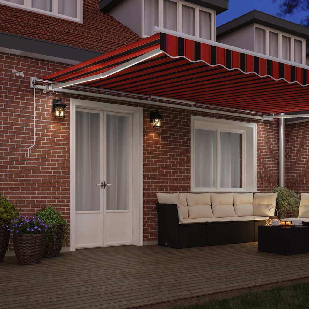 vidaXL Einziehbare Markise Orange und Braun 500 x 350 cm