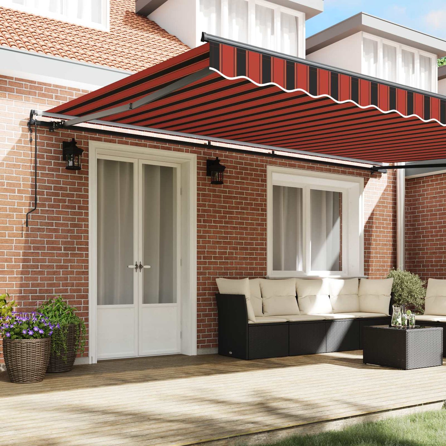 vidaXL Einziehbare Markise Orange und Braun 500 x 350 cm