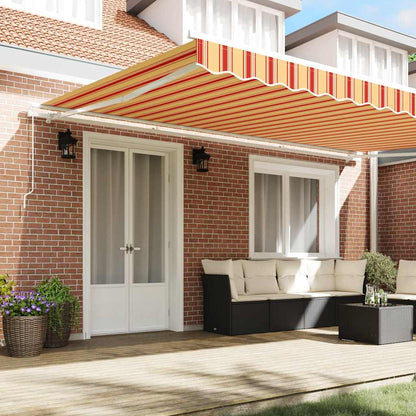 vidaXL Einziehbare Markise Gestreift Gelb und Orange 500 x 300 cm