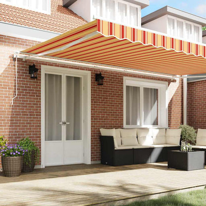 vidaXL Einziehbare Markise Gelb und Orange 500 x 350 cm Stoff
