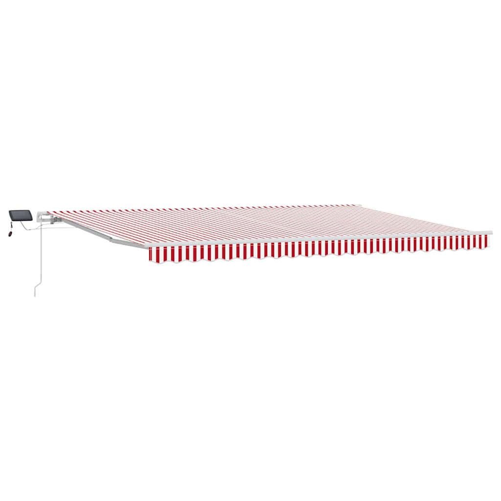 vidaXL Einziehbare Markise Rot und Weiß 500 x 350 cm Stoff und Stahl
