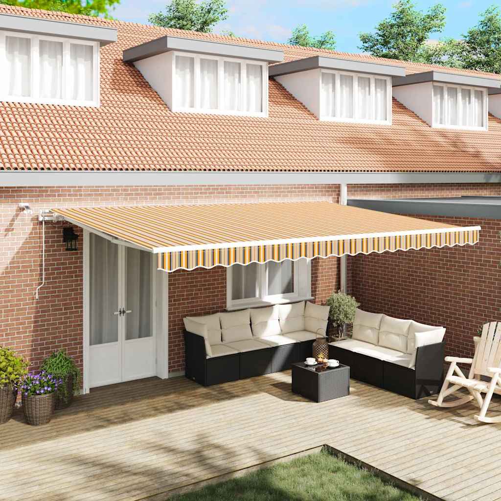 vidaXL Einziehbare Markise Mehrfarbig 500 x 350 cm