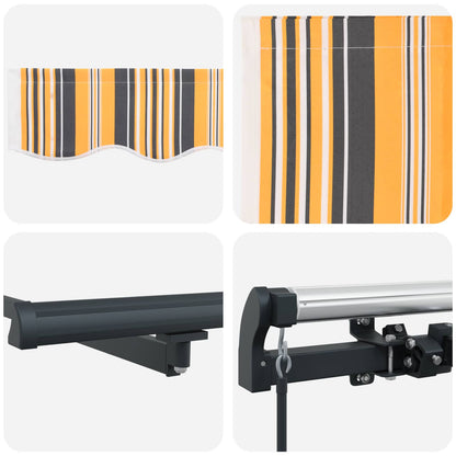 vidaXL Einziehbare Markise Mehrfarbig 500 x 350 cm Polyester und Stahl