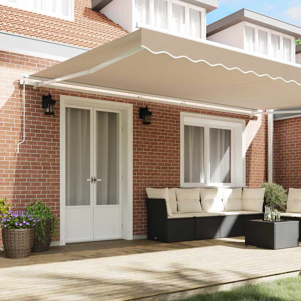 vidaXL Auvent rétractable 500 x 350 cm Beige