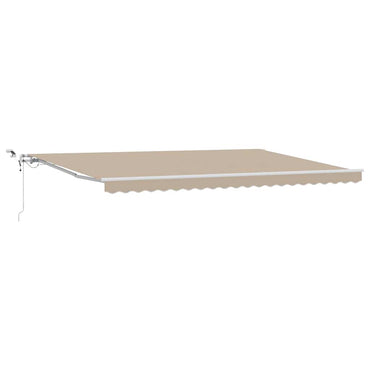 vidaXL Auvent rétractable Beige 500 x 350 cm Tissu et métal