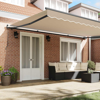 vidaXL Manuelle ausziehbare Markise Beige 500 x 350 cm Stoff