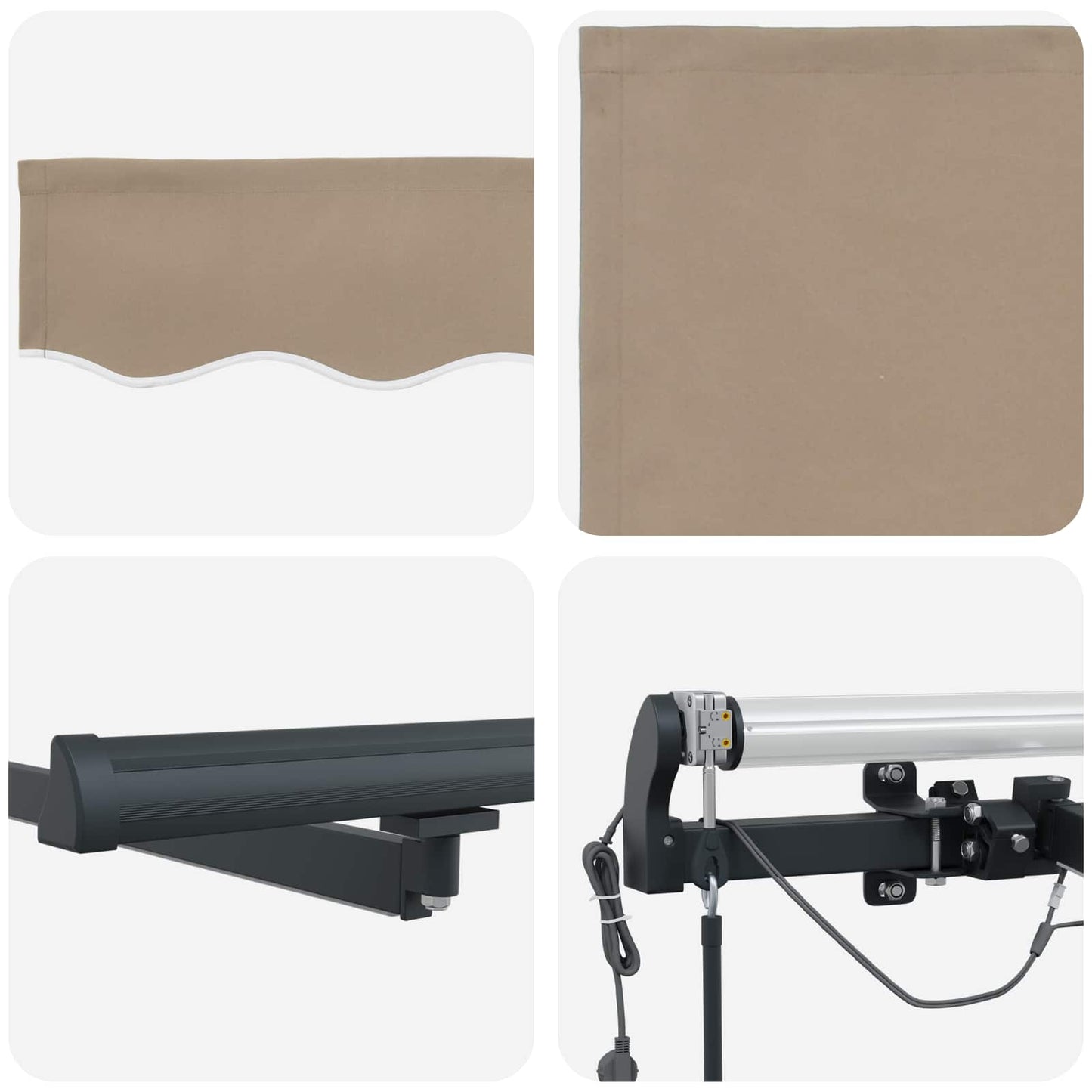 vidaXL Einziehbare Markise mit Beige 500 x 350 cm Stoff