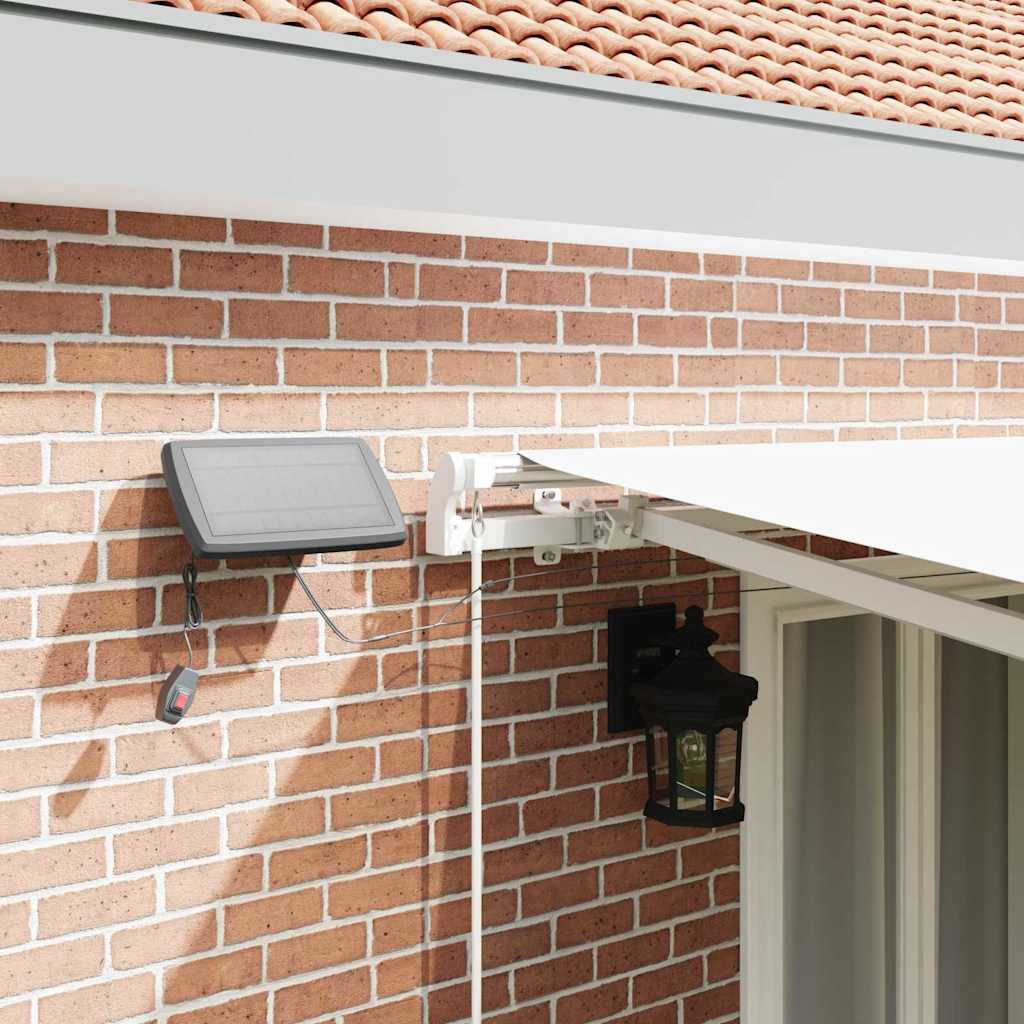 vidaXL Einziehbare Markise Weiß 500 x 350 cm Stoff und Stahl