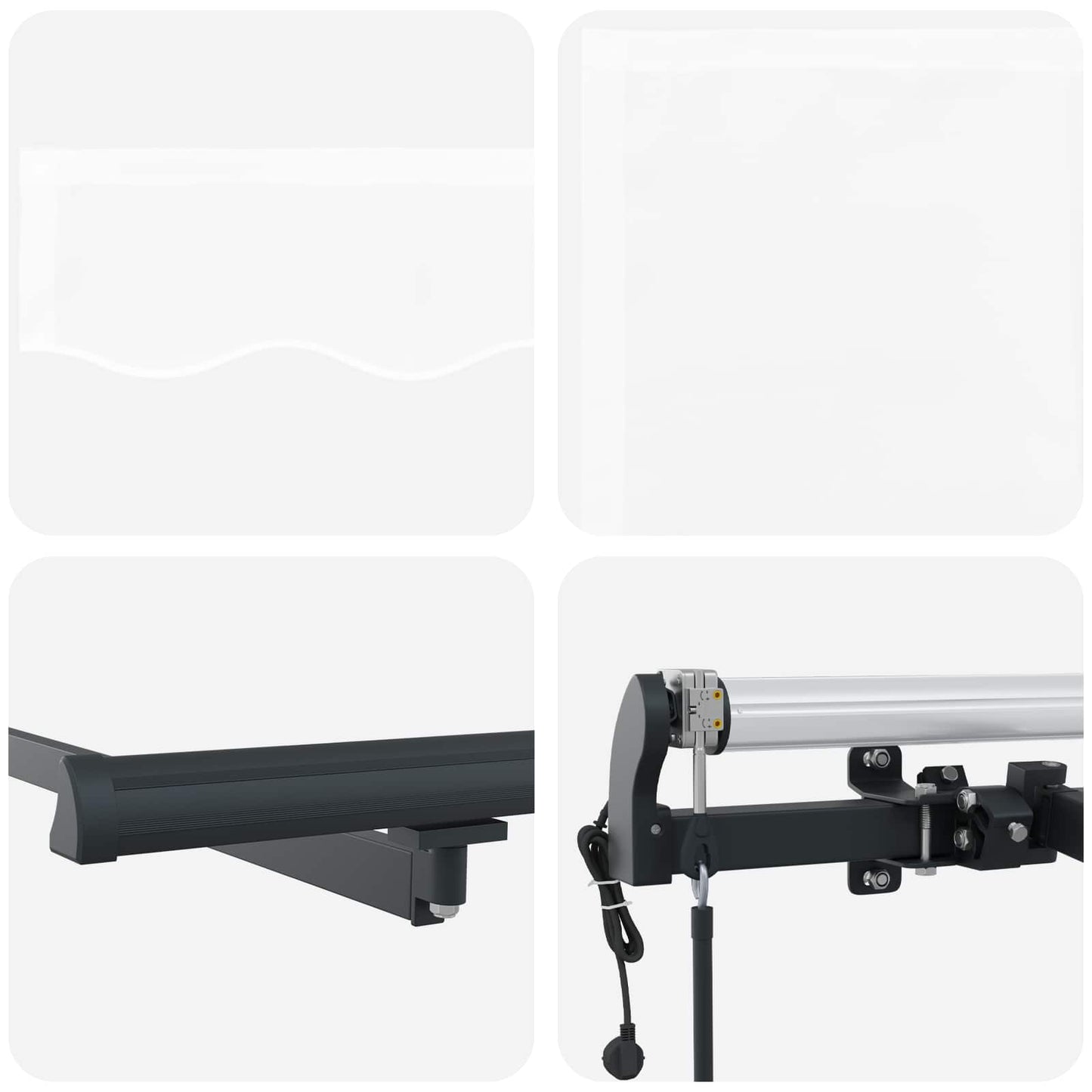 vidaXL Einziehbare Markise Weiß 500 x 350 cm Stoff und Aluminium