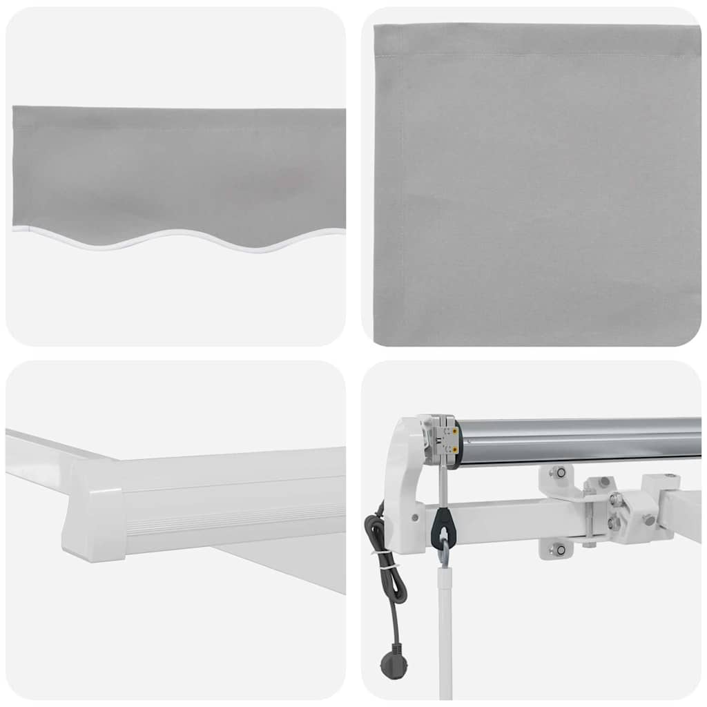 vidaXL Einziehbare Markise 500 x 350 cm Hellgrau