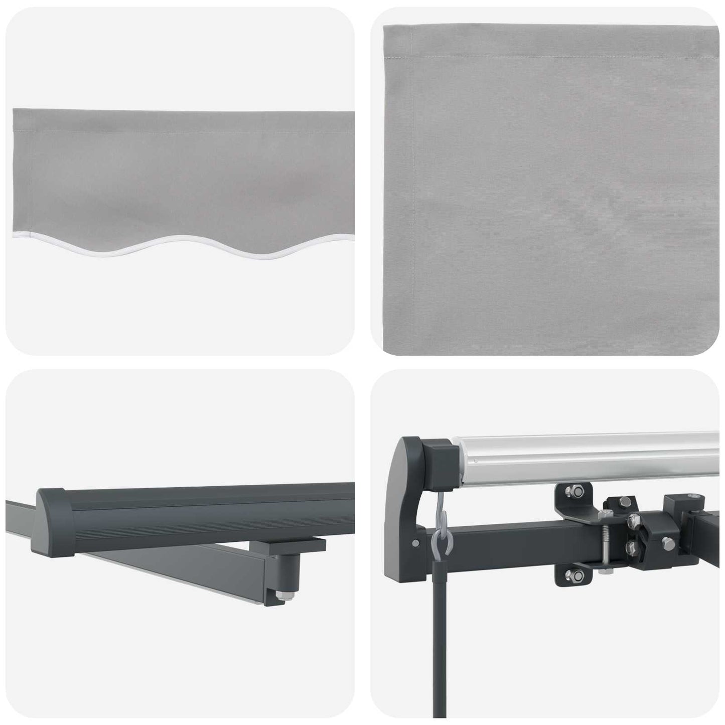 vidaXL Einziehbare Markise Hellgrau 500 x 350 cm Stoff