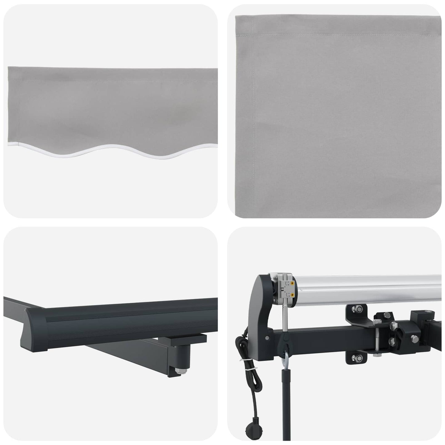 vidaXL Einziehbare Markise Hellgrau 500 x 350 cm Stoff