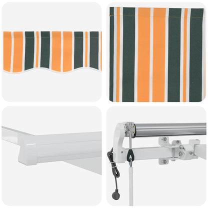 vidaXL Einziehbare Markise 500 x 350 cm Grün und Gelb