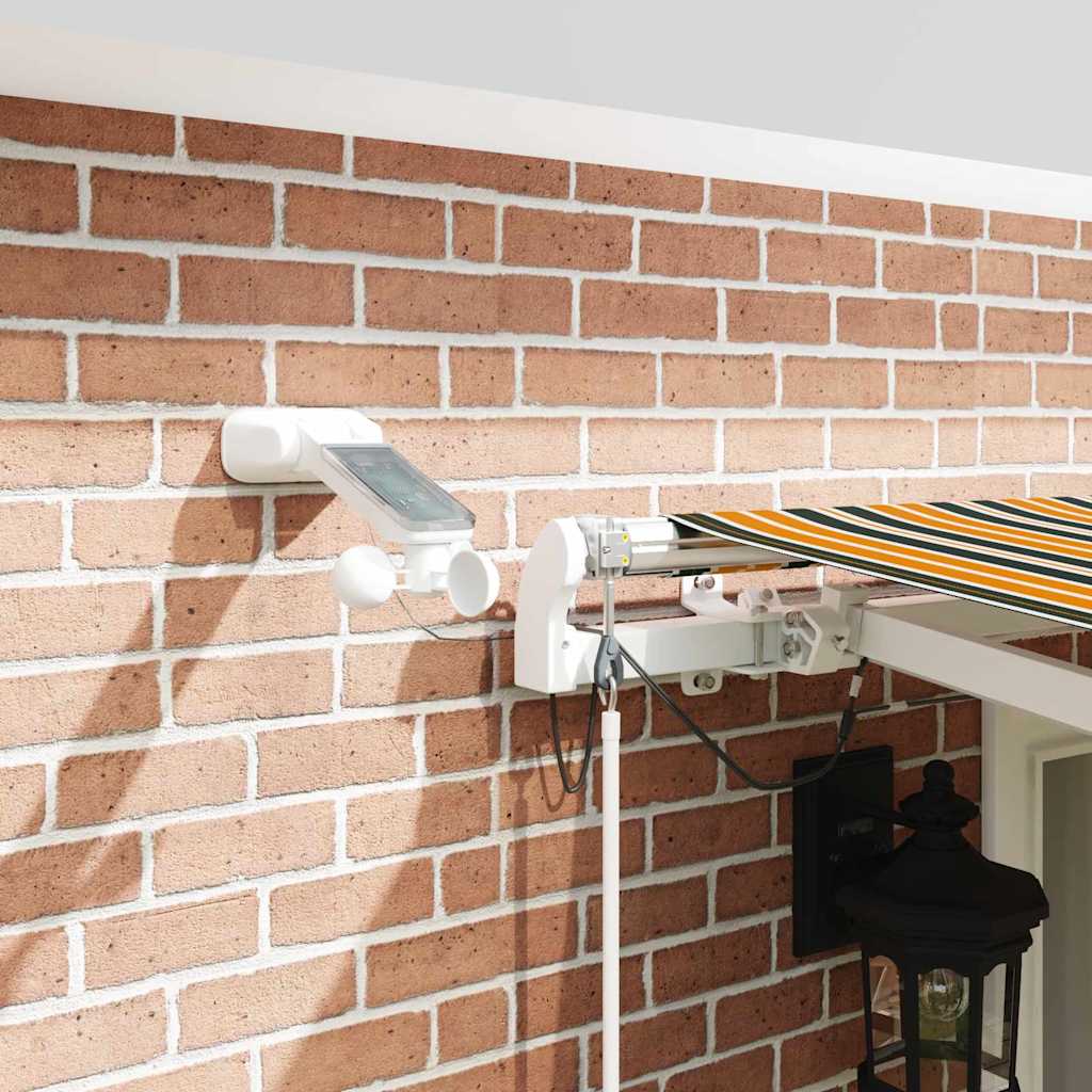 vidaXL Einziehbare Markise Grün und Gelb 500 x 350 cm Stoff und Metall