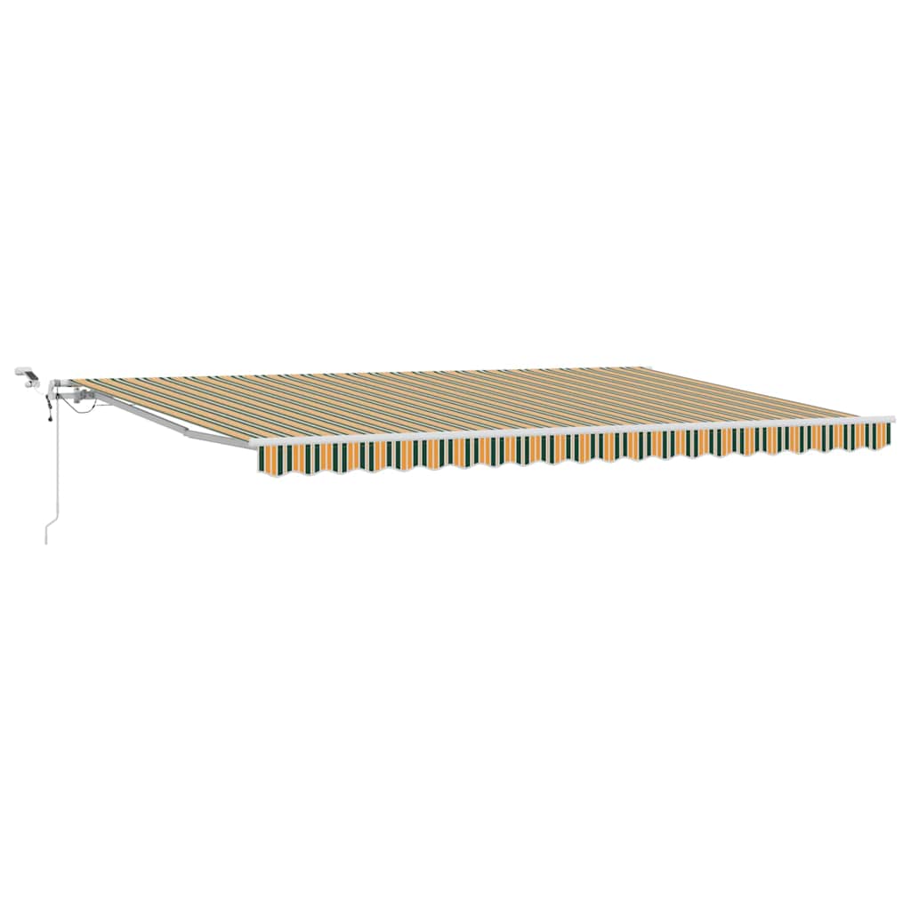 vidaXL Einziehbare Markise Grün und Gelb 500 x 350 cm Stoff und Metall