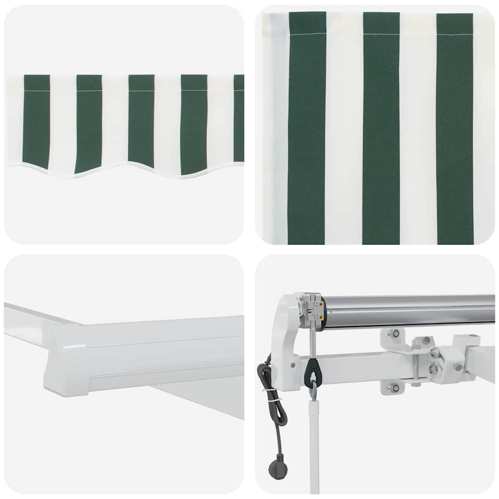 vidaXL Einziehbare Markise 500 x 350 cm Grün und Weiß