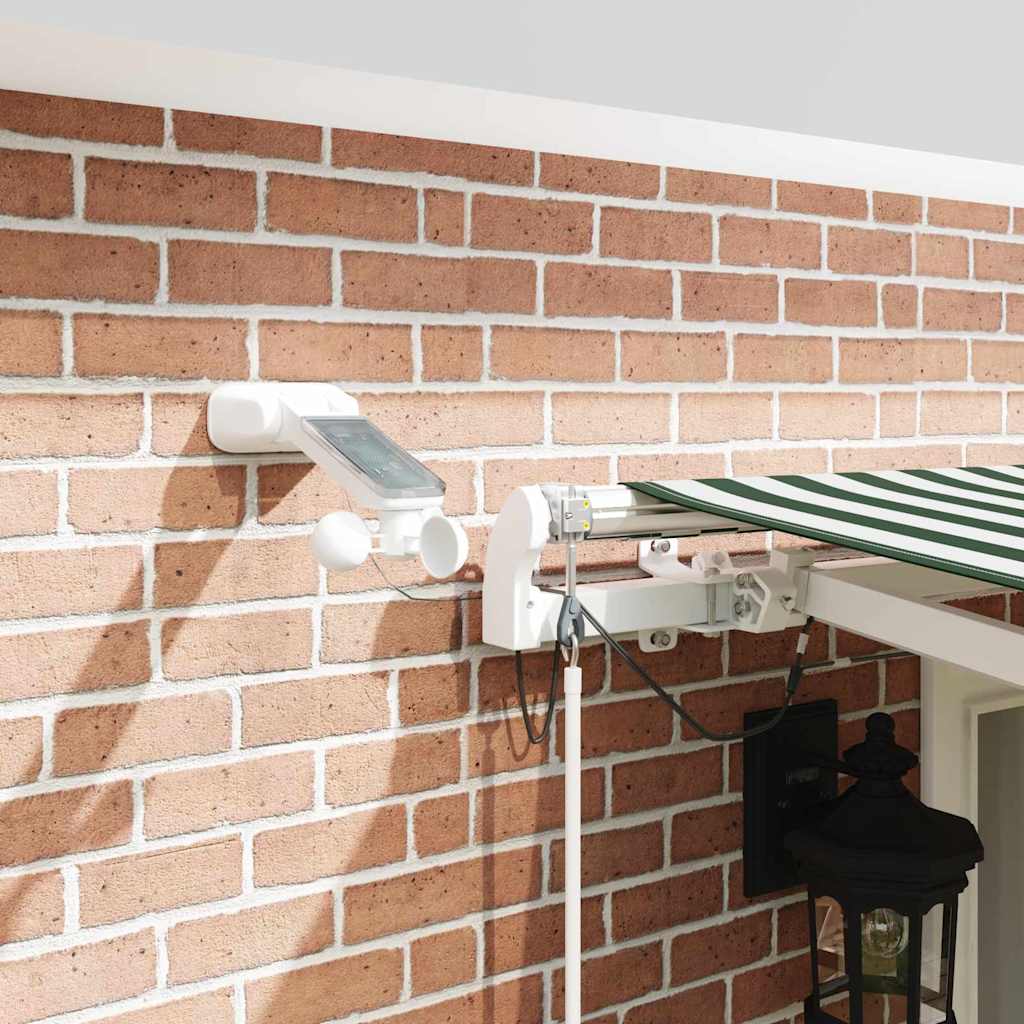 vidaXL Einziehbare Markise Grün und Weiß 500 x 350 cm Stoff und Metall