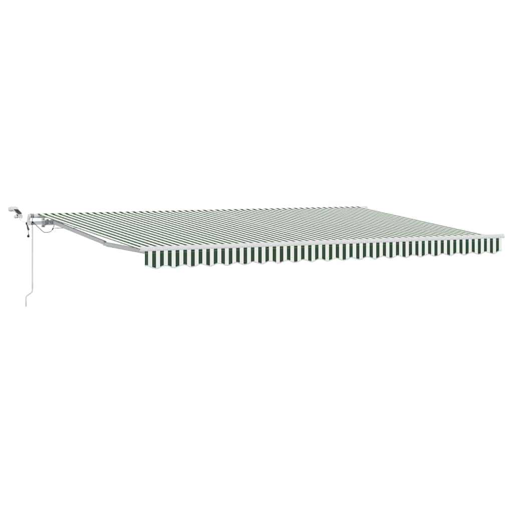 vidaXL Einziehbare Markise Grün und Weiß 500 x 350 cm Stoff und Metall