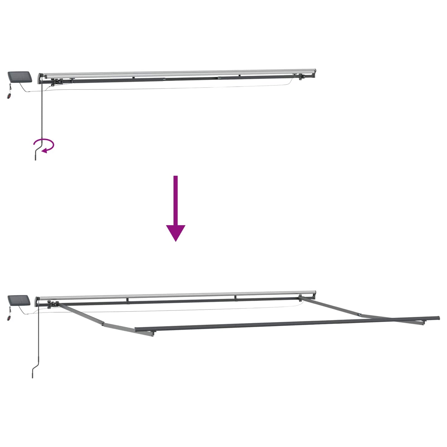 vidaXL Einziehbare Markise Grün und Weiß 500 x 350 cm Stoff