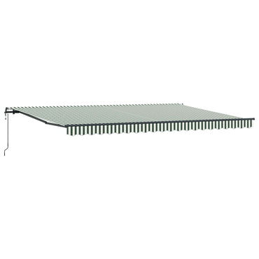 vidaXL Einziehbare Markise Grün und Weiß 500 x 350 cm Stoff