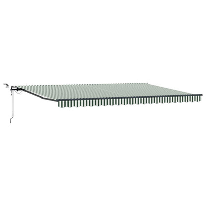 vidaXL Einziehbare Markise mit Grün und Weiß 500 x 350 cm Stoff