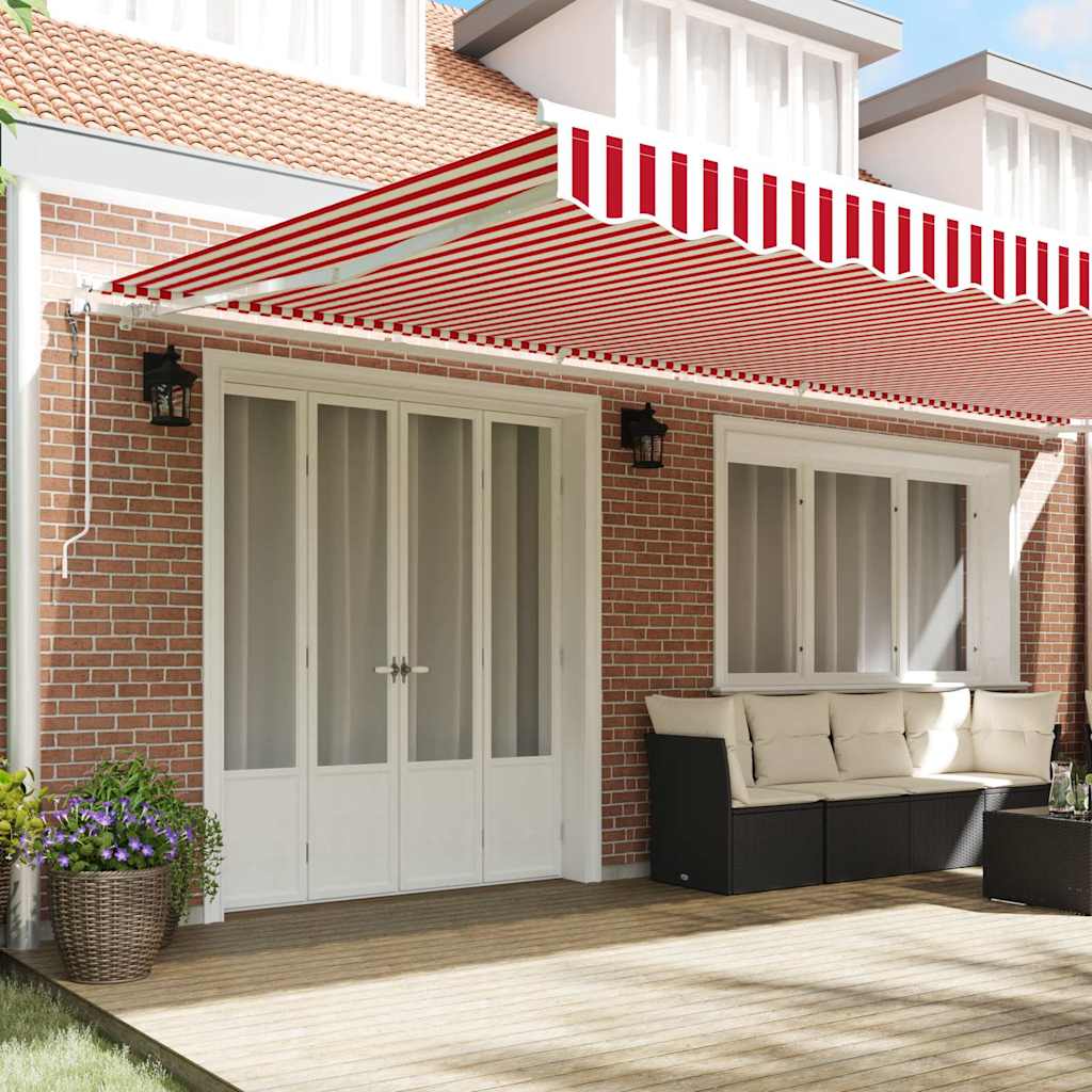 vidaXL Einziehbare Markise Rot und Weiß 600 x 300 cm Stoff