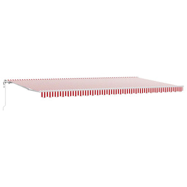 vidaXL Einziehbare Markise Rot und Weiß 600 x 300 cm Stoff