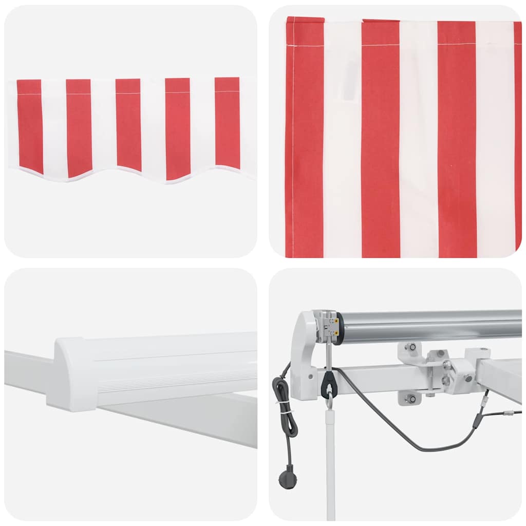 vidaXL Einziehbare Markise Rot und Weiß 600 x 300 cm