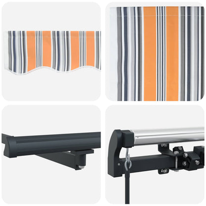 vidaXL Einziehbare Markise Mehrfarbig 600 x 300 cm Polyester und Stahl