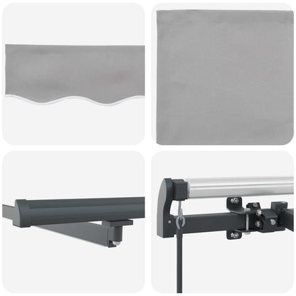 vidaXL Einziehbare Markise Hellgrau 600 x 300 cm Stoff