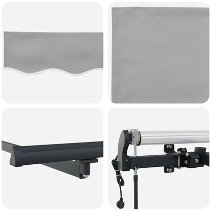 vidaXL Einziehbare Markise Hellgrau 600 x 300 cm Stoff