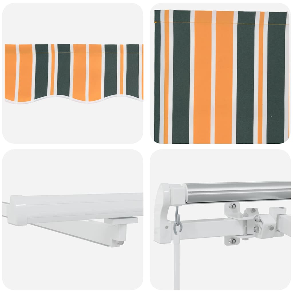 vidaXL Einziehbare Markise Grün und Gelb 600 x 300 cm Stoff und Stahl