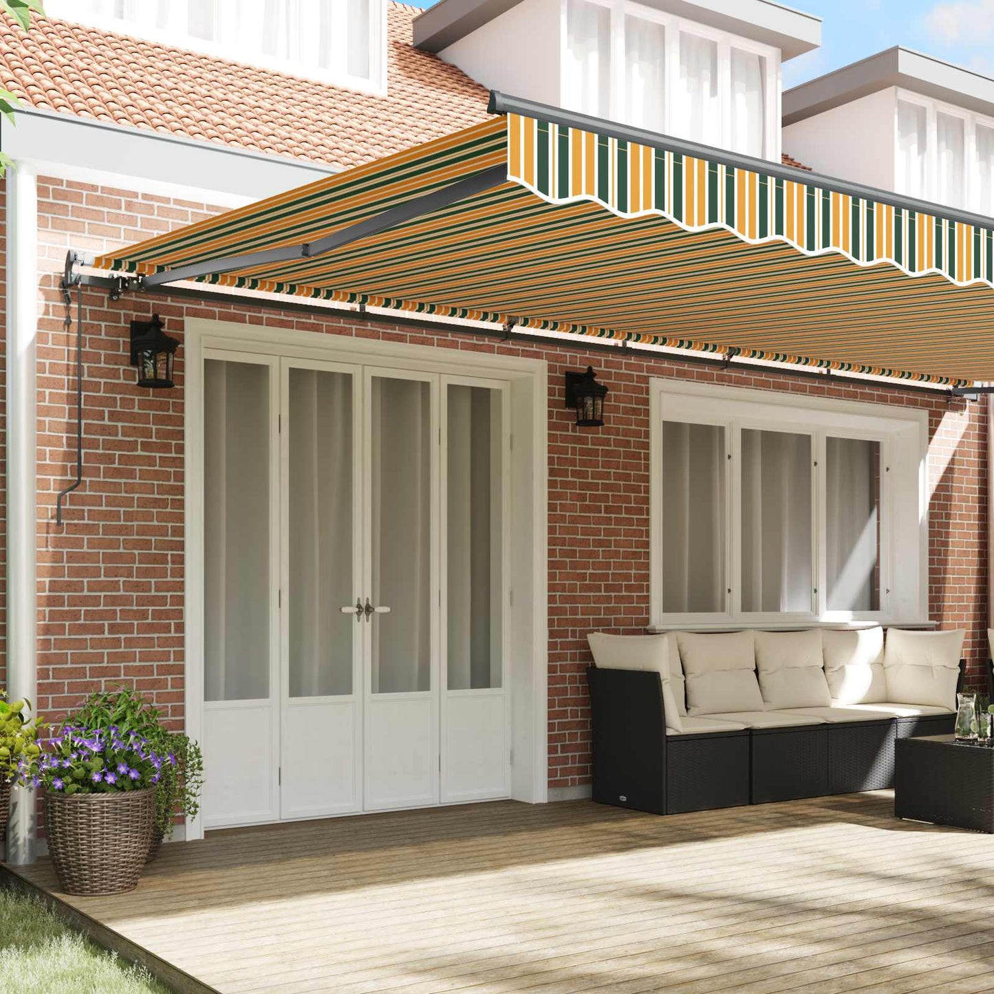 vidaXL Einziehbare Markise Grün und Gelb 600 x 300 cm