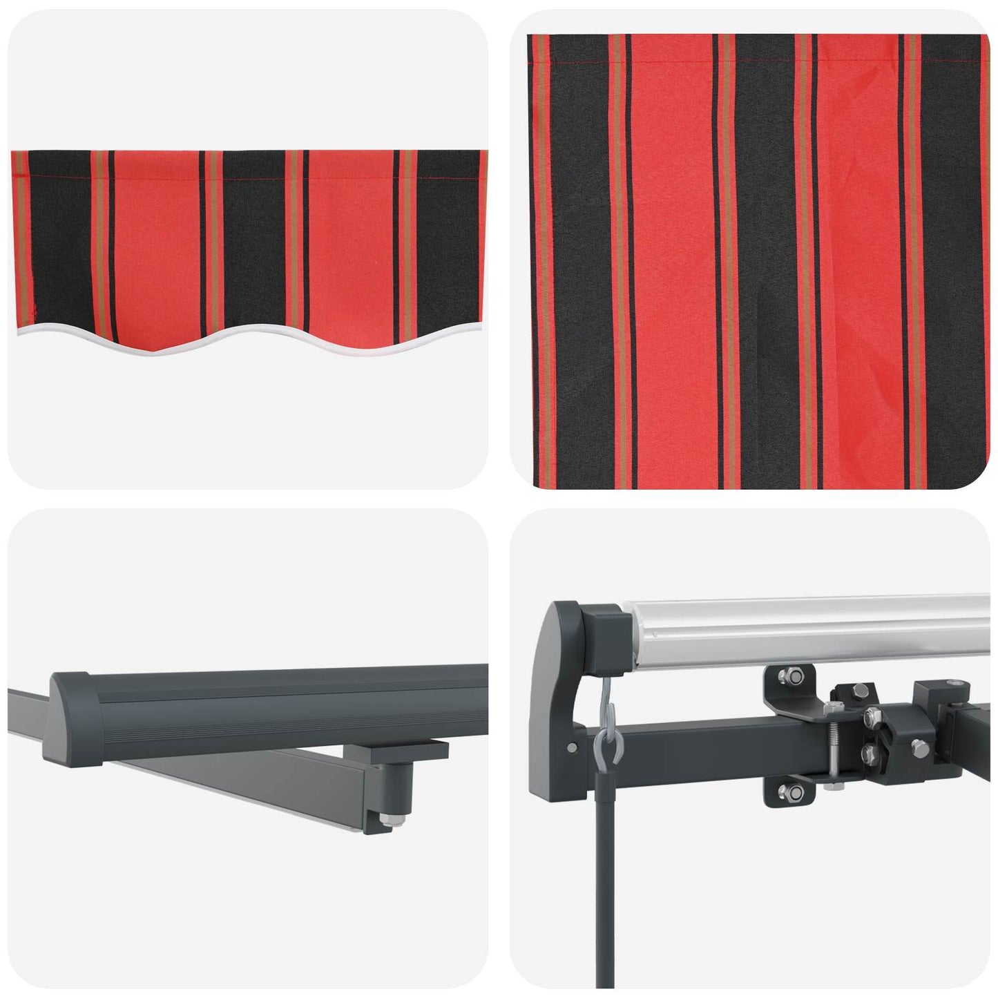 vidaXL Einziehbare Markise Orange und Braun 600 x 350 cm Stoff