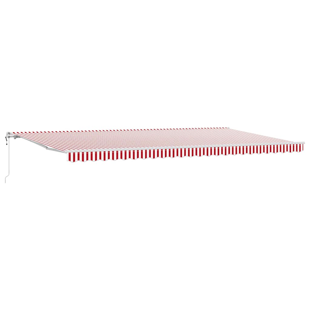 vidaXL Auvent rétractable rouge et blanc 600 x 350 cm Tissu et acier