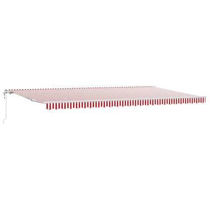vidaXL Auvent rétractable rouge et blanc 600 x 350 cm Tissu et acier