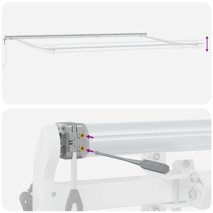 vidaXL Auvent rétractable rouge et blanc 600 x 350 cm Tissu et acier