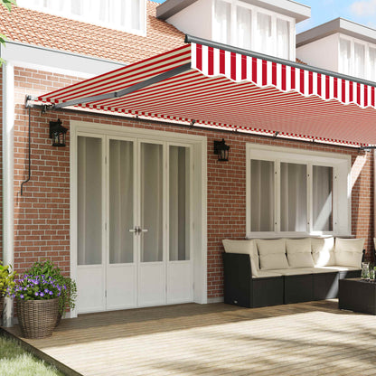 vidaXL Einziehbare Markise Rot und Weiß 600 x 350 cm