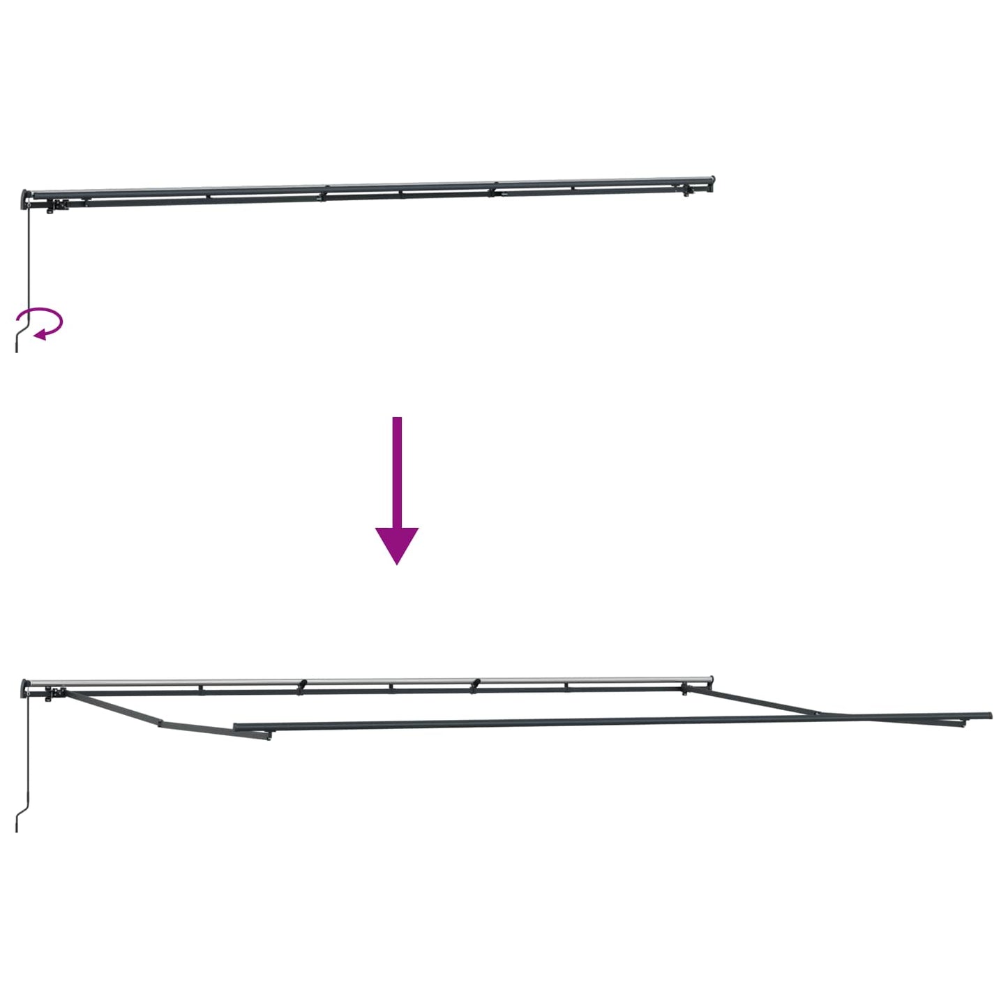 vidaXL Einziehbare Markise Rot und Weiß 600 x 350 cm