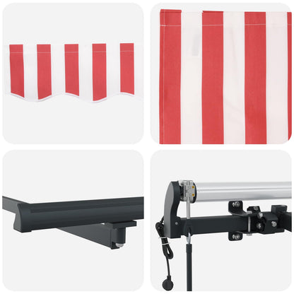 vidaXL Einziehbare Markise Rot und Weiß 600 x 350 cm