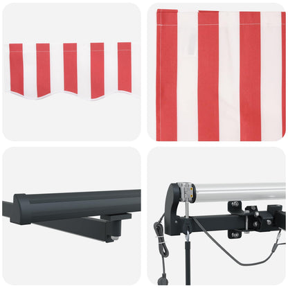 vidaXL Markisenstoff mit Rot und Weiß 600 x 350 cm Polyester