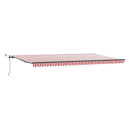 vidaXL Markisenstoff mit Rot und Weiß 600 x 350 cm Polyester
