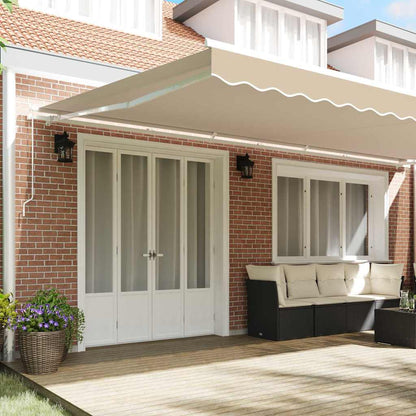 vidaXL Auvent rétractable beige 600 x 350 cm polyester et métal