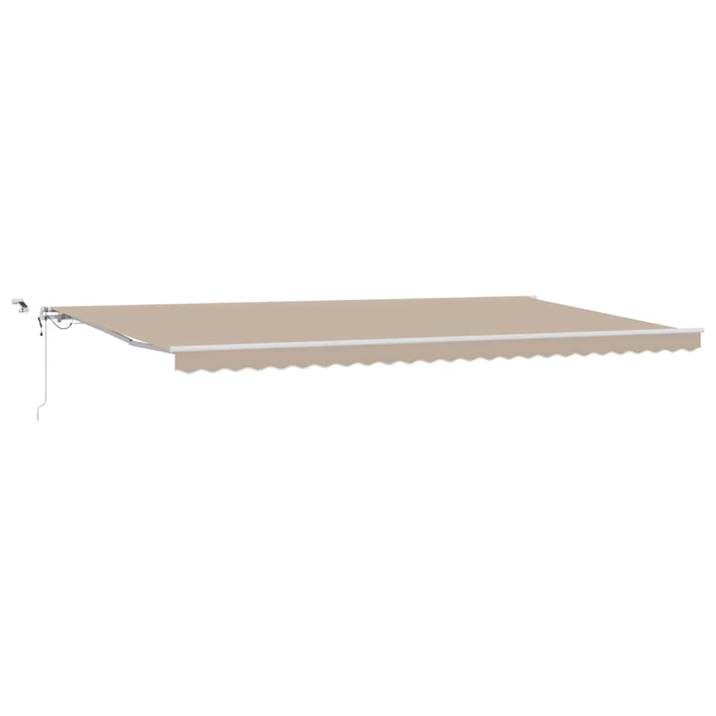 vidaXL Auvent rétractable beige 600 x 350 cm en tissu et métal