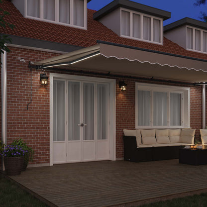 vidaXL Store banne rétractable avec tissu beige 600 x 350 cm