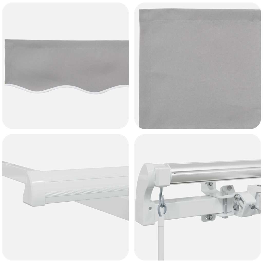 vidaXL Einziehbare Markise Hellgrau 600 x 350 cm Polyester und Metall